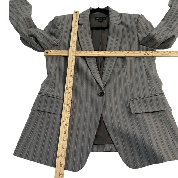 Club Monaco Women's Borrem Blazer Wool Blend Suit Jacket Size 10 Grey Blue - Picture 9 of 15